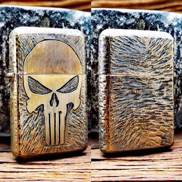 Бензинова латунна запальничка Zorro 790 "Каратель" (The Punisher) — Хендмейд дизайн