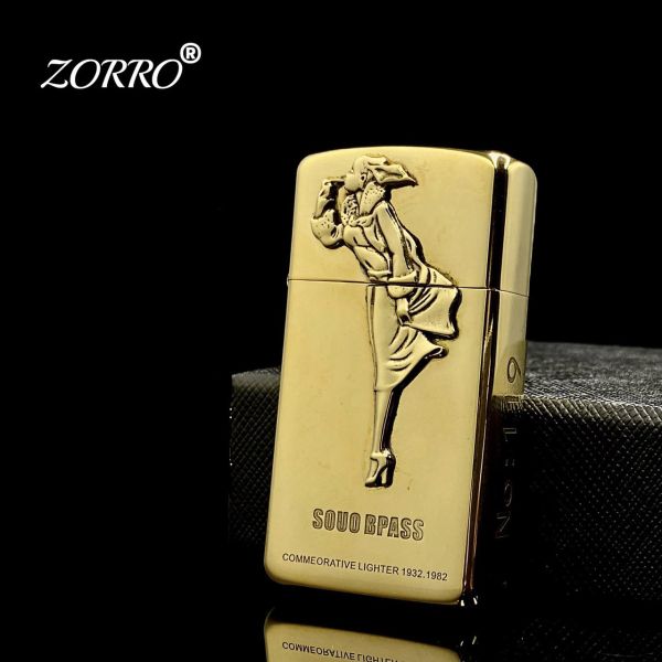 Бензиновая латунная зажигалка Zorro «Пин-ап Девушка» (Колекционная серия)