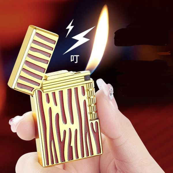 Элегантная газовая зажигалка Classic Lighter с фирменным кликом (Red/Gold)
