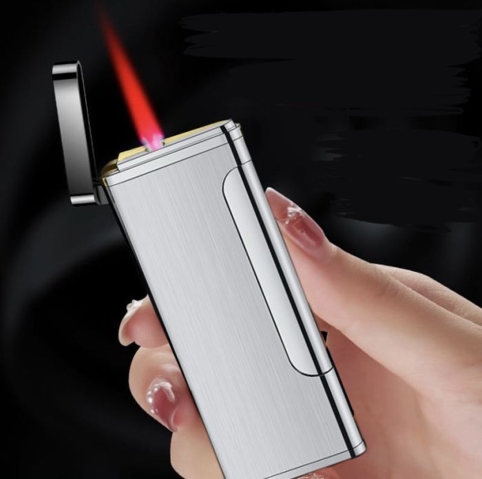 Газовая турбо-зажигалка для сигар Bondn - ультратонкая, серебристая