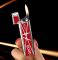 Стильная и Элегантная Газовая Зажигалка "Good Luck" (красная с серебристыми вставками)